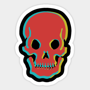 Op Art Skull Sticker